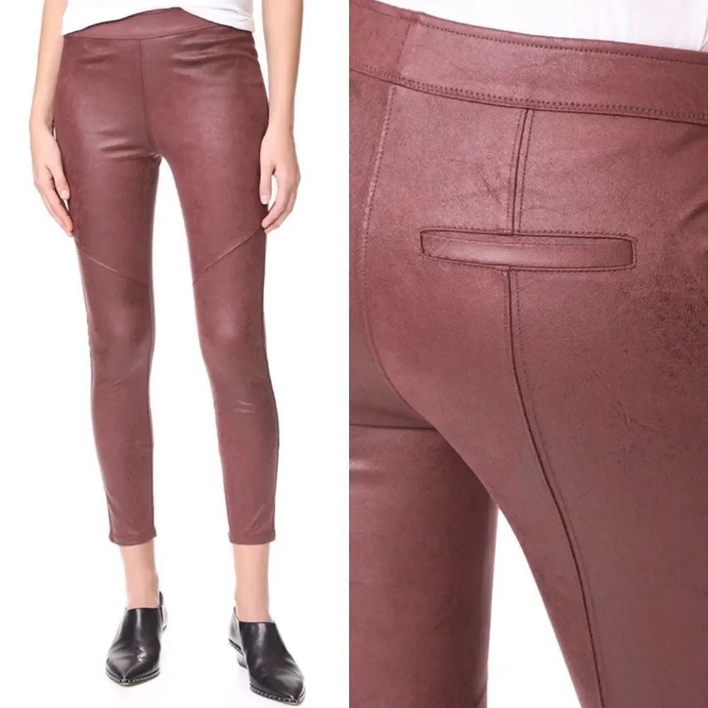 Free People Faux Suede Leggings Pants Size 30 Skinny Stretch Mottled Finish